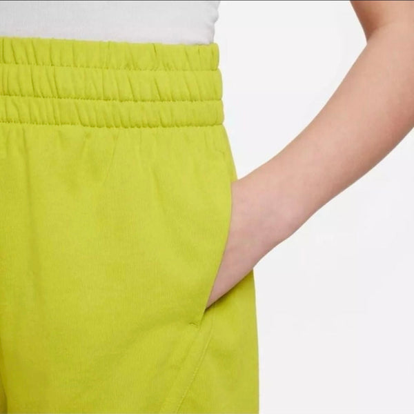 Nike Dri-FIT Breezy Green Training Shorts Big Kids Girls High-Waisted Large New