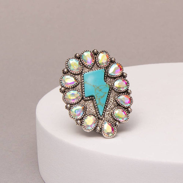 Western Lightning Bolt Stretch Ring