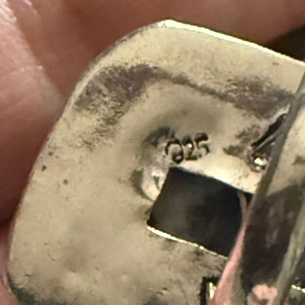 Stunning Natural White Buffalo Rectangular Statement Ring Southwestern Size 8