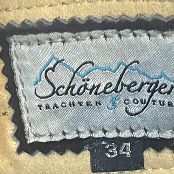 Schoneberger Lederhosen Men Oktoberfest Mens Authentic Genuine Leather Shorts 34