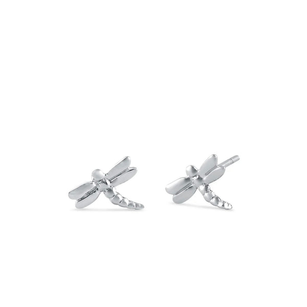 925 Sterling Silver Dragonfly Dainty Stud Earrings New