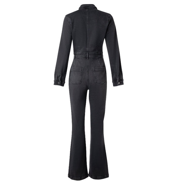 Boyish Roman Moonfleet Denim Jumpsuit Womens Casual Long Sleeve Denim Outfit 4