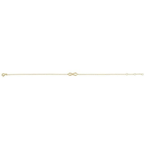 Solid 14K Yellow Gold Infinity Bracelet Womens Dainty