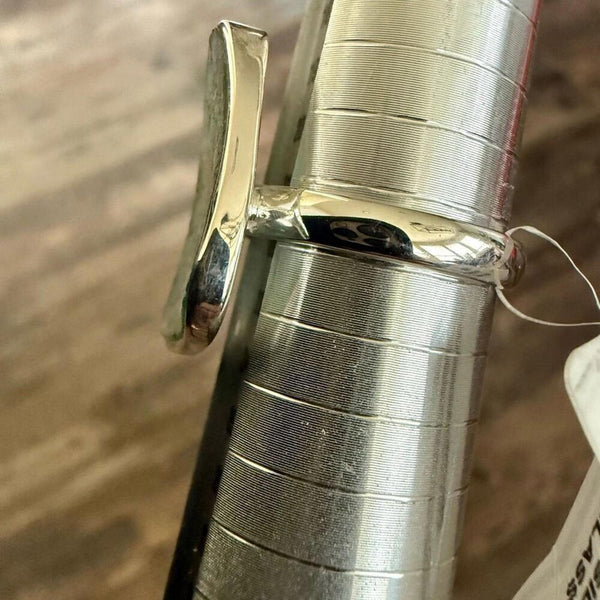 Ancient Roman Glass Stone Abstract Statement Ring Sterling Silver New