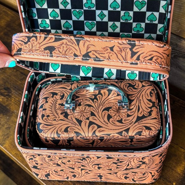 Western Floral Beauty In Simplicity Makeup Cosmetic Anything Boxes Set Of 3 New