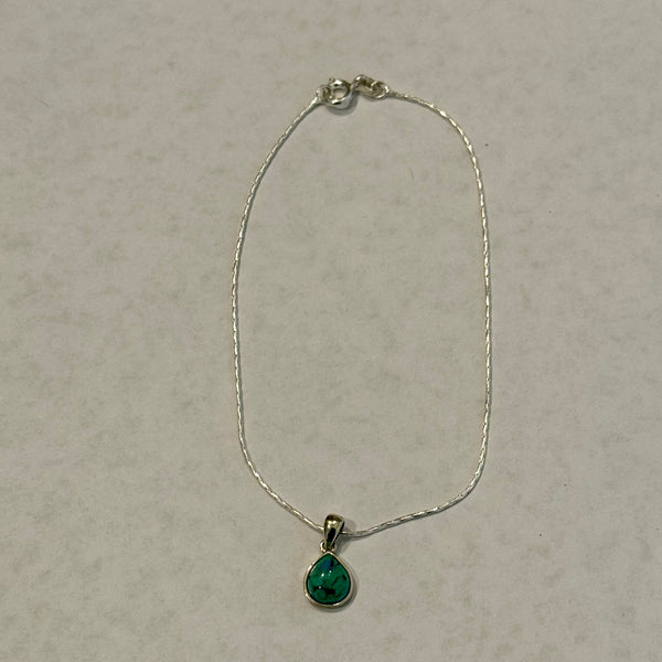Blue Moon Turquoise Pendant 9” Anklet Or Bracelet Casual Southwestern New