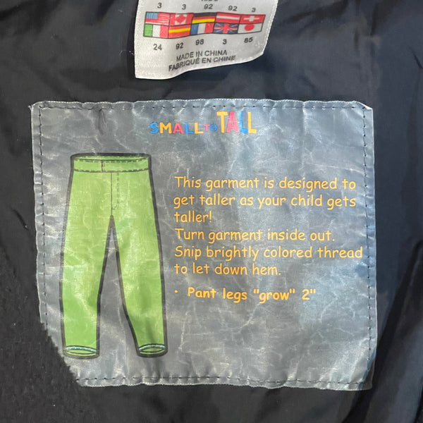 Spyder Ski Snow Pants Boys Girls Grey Black Logo Water Resistant Toddler Size 3 Pre Loved