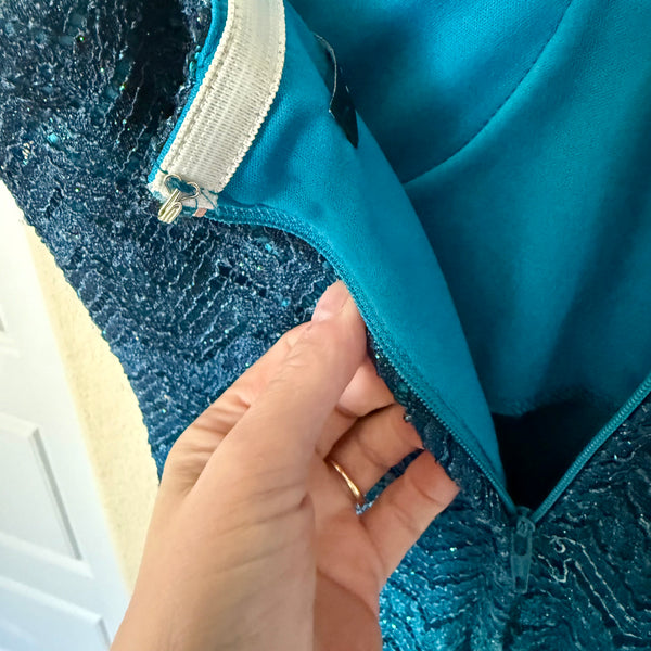 Beautiful Ombre Print Formal Prom Evening Gown  Mermaid Style Maxi Dress New