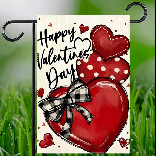 Happy Valentine Welcome Garden Flag Double Sided With Heart Farmhouse New Decor