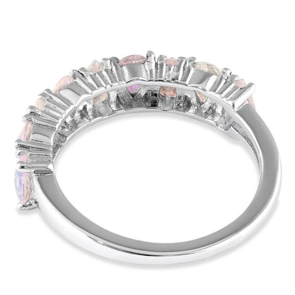 Sterling Silver Pear-Shaped Light Mystic Topaz Ring New