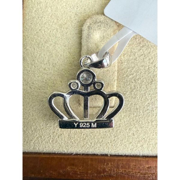 0.39CT Moissanite Crown Pendant Necklace - 925 Sterling Silver Royal Charm New