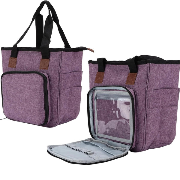 Knitting Bag Yarn Tote Organizer Womens Crochet Storage with Inner Dividers New