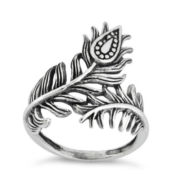 925 Solid Sterling Silver Double Leaf Flower Band Statement Ring Boho New