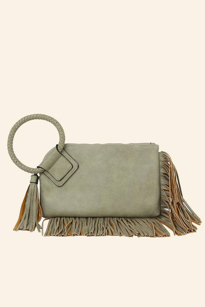 Fringe Cuff Clutch Tassel Wristlet Clutch Bag