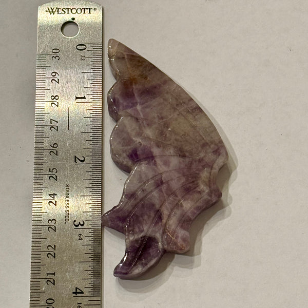 Stunning Natural Chevron Amethyst Crystal Carved Butterfly With Stand New