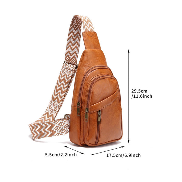 Western Boho Womens Mens Yellow Leather Adjustable Sling Crossbody Purse New