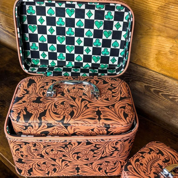 Western Floral Beauty In Simplicity Makeup Cosmetic Anything Boxes Set Of 3 New