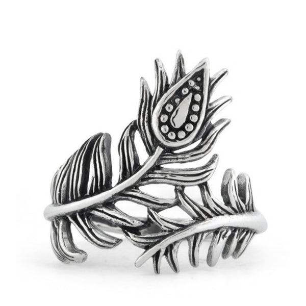 925 Solid Sterling Silver Double Leaf Flower Band Statement Ring Boho New