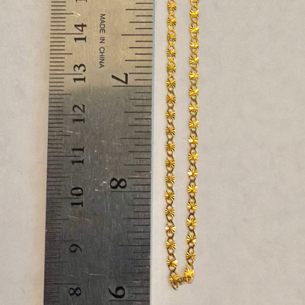 Dainty 2mm Starburst Link Chain Unisex 14k Gold Vermeil 18” Necklace