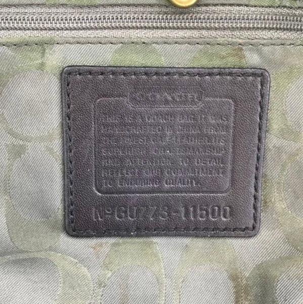 Coach Smooth Black Leather Tote Womens Casual Purse Brass Hardware Details