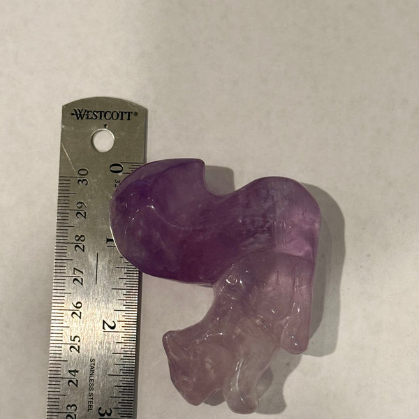 Cute Hand Carved Natural Amethyst Squirrel