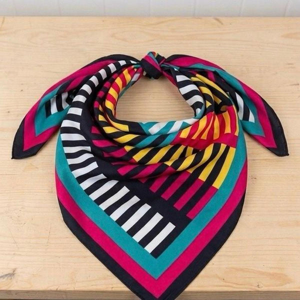 NEW Sassy Serape Western Wild Rag Scarf Geometric Retro Striped Cowboy Buckaroo