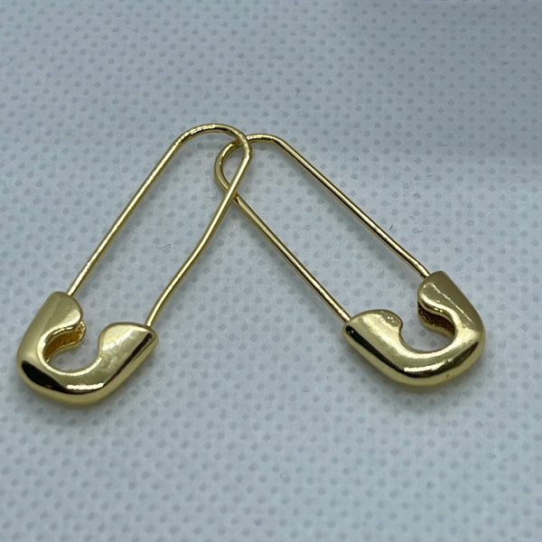 Gold Plated Safety Pin Earrings Womens Boho Fashion Jewelry Accessory New