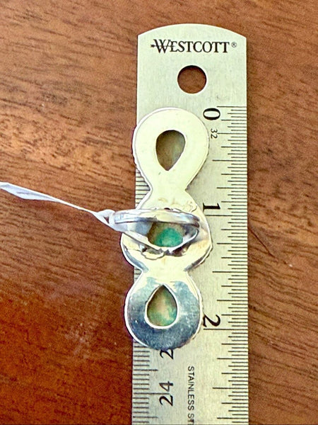 Handcrafted Tri-Stone Turquoise Ring in Sterling Silver Boutique Western Jewelry