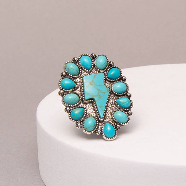 Western Lightning Bolt Stretch Ring