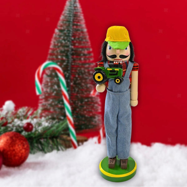 Farmer Nutcracker Western Green Tractor Figure Christmas Casual Home Decor New