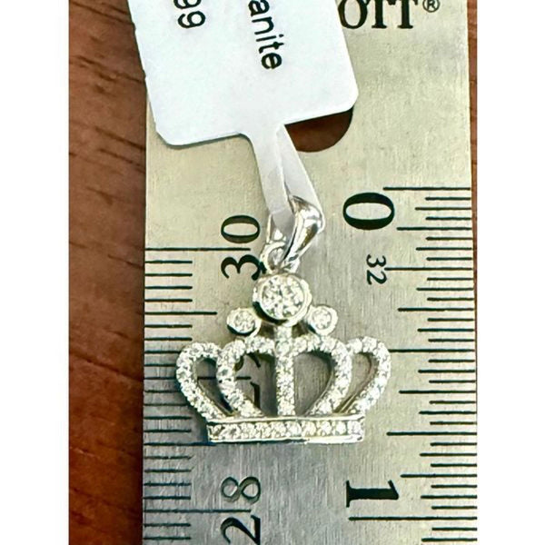 0.39CT Moissanite Crown Pendant Necklace - 925 Sterling Silver Royal Charm New