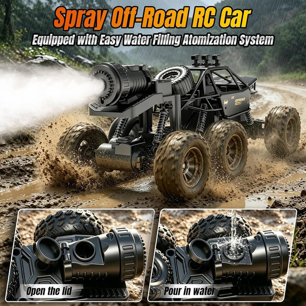 RC Cars Monster Truck Toys, 6-Wheel 118 Scale RC Off-Road Truck, 3
