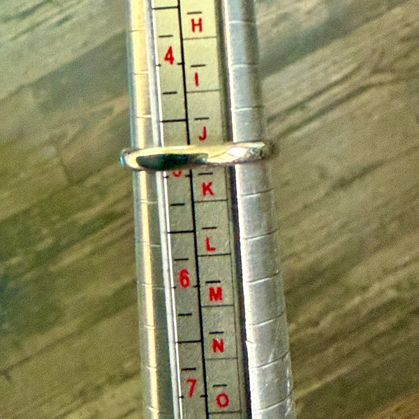 Southwestern Red Rose Dahlia Turquoise Dainty Square Ring Sterling Silver Size 5