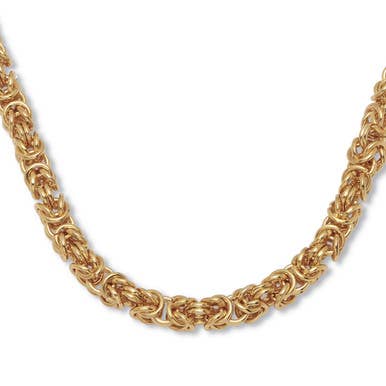 Goldtone Byzantine-Link Necklace 18-inch length