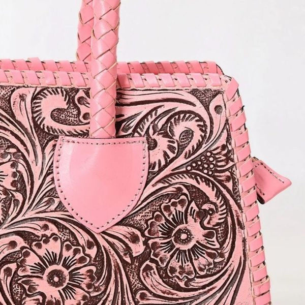 American Darling Pink Clutch Shoulder Bag Genuine Western Hand Tooled Leather