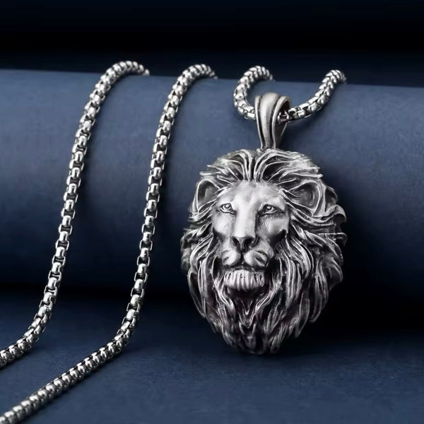 Bold Lion Head Charm Pendant Chain Necklace Unisex New