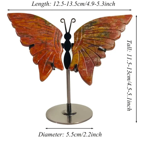 Stunning Natural Chevron Amethyst Crystal Carved Butterfly With Stand New