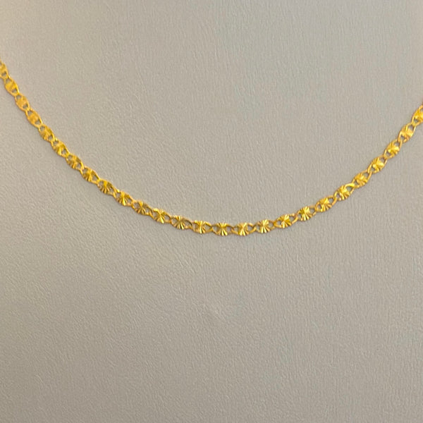 Dainty 2mm Starburst Link Chain Unisex 14k Gold Vermeil 18” Necklace