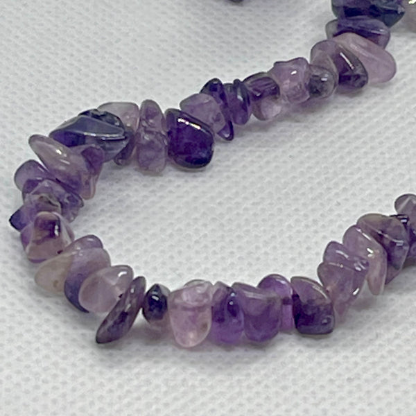 Beautiful Vintage Genuine Amethyst Chip Necklace Womens 36” Statement Piece