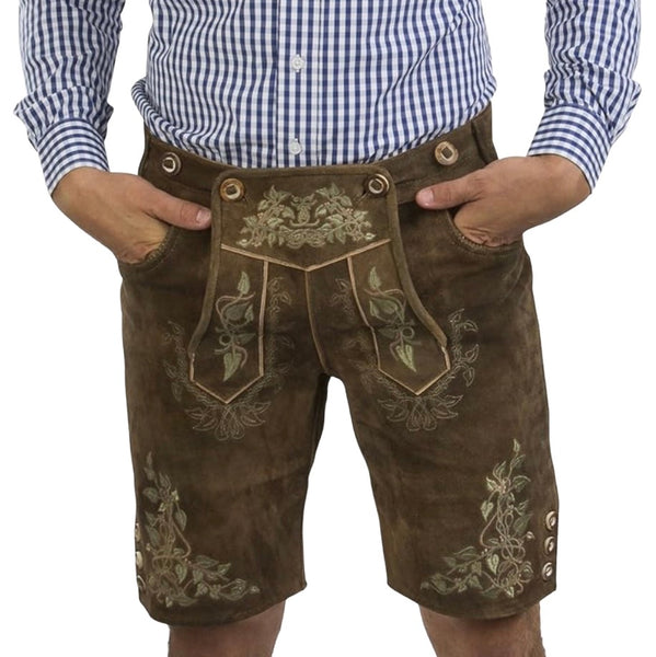 Schoneberger Lederhosen Men Oktoberfest Mens Authentic Genuine Leather Shorts 34
