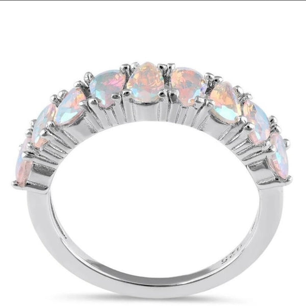 Sterling Silver Pear-Shaped Light Mystic Topaz Ring New