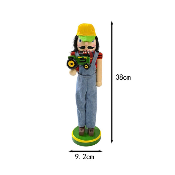 Farmer Nutcracker Western Green Tractor Figure Christmas Casual Home Decor New