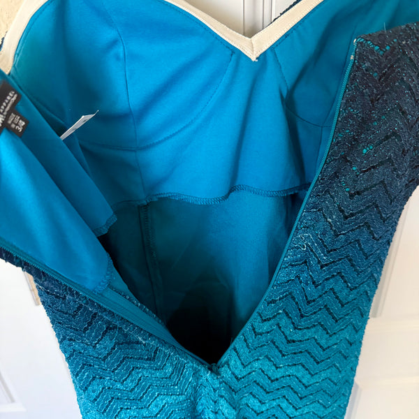 Beautiful Ombre Print Formal Prom Evening Gown  Mermaid Style Maxi Dress New