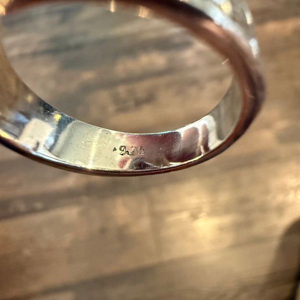 Natural Amethyst Faceted Teardrop Solitaire Sterling Silver Statement Ring Sz 10