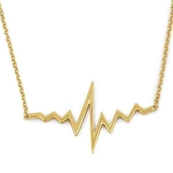 New Yellow Gold Vermeil Heartbeat Necklace