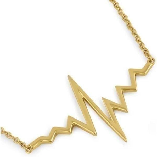 New Yellow Gold Vermeil Heartbeat Necklace