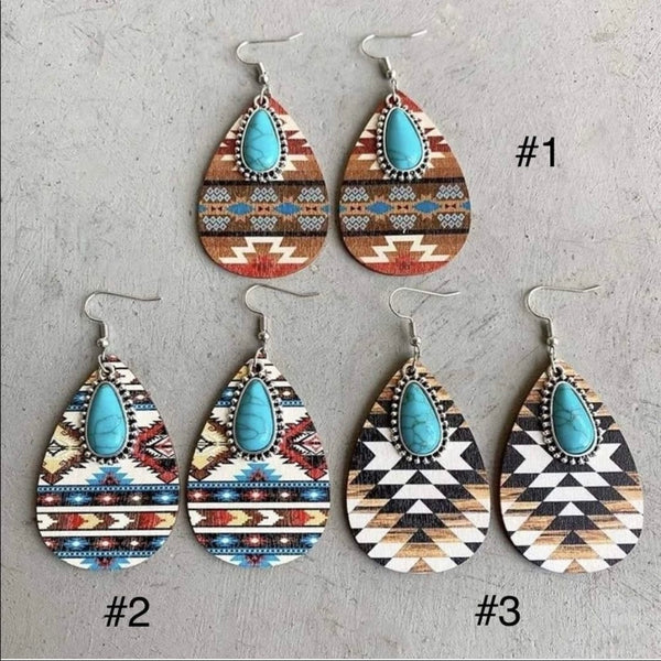 Western Aztec Design Turquoise Tear Drop Wooden Boho Casual Dangle Earrings New 


Add a unique style to your look with this brand new ladies boho Aztec print fashion turquoise wooden dangle earring.

 Constructed of quality wood construction, it offers c