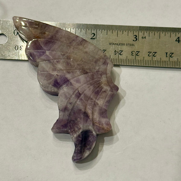 Stunning Natural Chevron Amethyst Crystal Carved Butterfly With Stand New