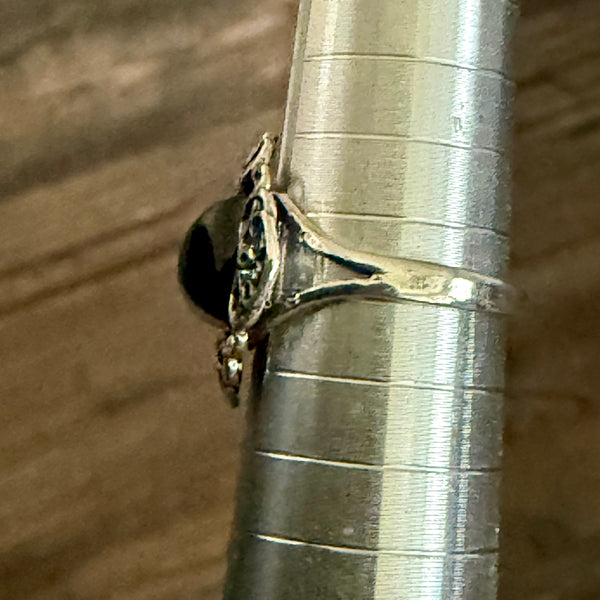 Unique Square Black Onyx Solitaire 925 Sterling Silver Ring Natural Simple Sz 6