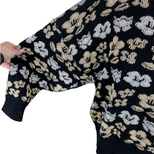Vintage International Sportswear Metallic Floral Sweater